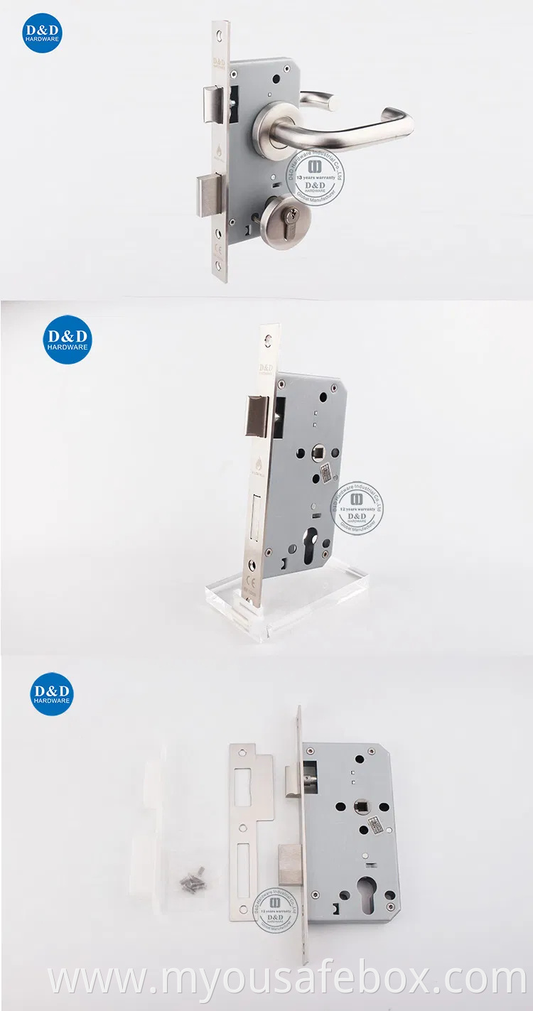 CE Security Euro Fire Rated Stainless Steel Safe Mortise Handle Metal Sash SUS Commercial Wooden Cylinder Magnetic Key Zinc Sliding Inner Guangdong Door Lock